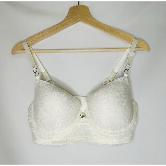 AERIE Balconette White Floral Flirty Lace Bra SIZE 36DD NWT‎ - Picture 1 of 5